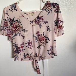 Pink floral t-shirt blouse